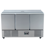 221040 - 3 Door Refrigerated Salad Counter with Lid and Polyethylene Cutting Board - 346L (S903)