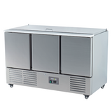 221040 - 3 Door Refrigerated Salad Counter with Lid and Polyethylene Cutting Board - 346L (S903)