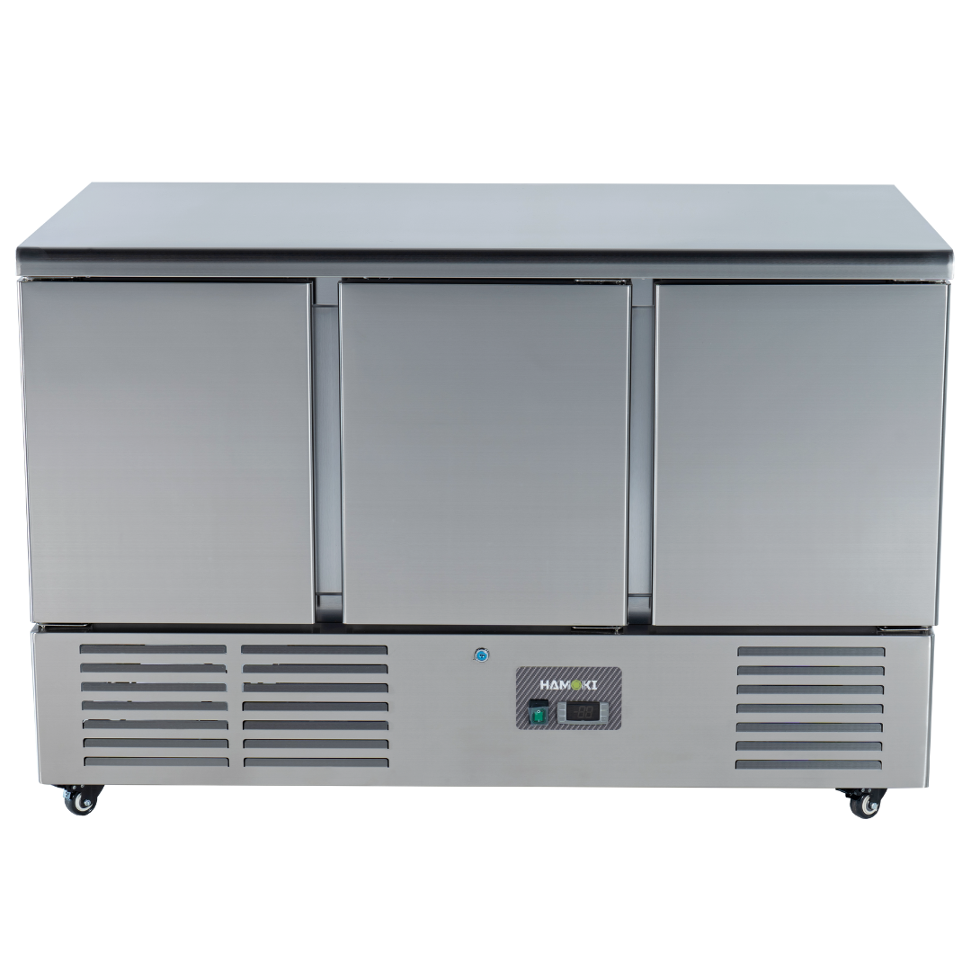 221041 - 3 Door Refrigerated Salad Counter with Stainless Steel Top - 346L (S903SSTOP)