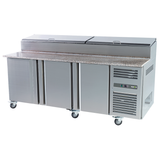 221051 - 3 Door Refrigerated Sandwich Counter with Granite Worktop - 650L