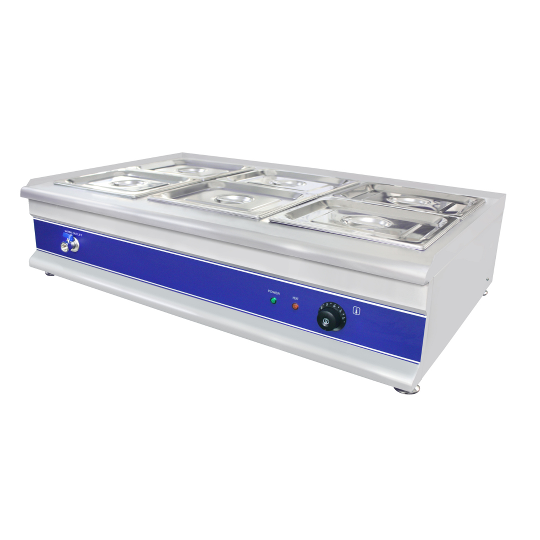 291007 - Hamoki Bain Marie 6 Pot (6 x GN1/2 100 mm)