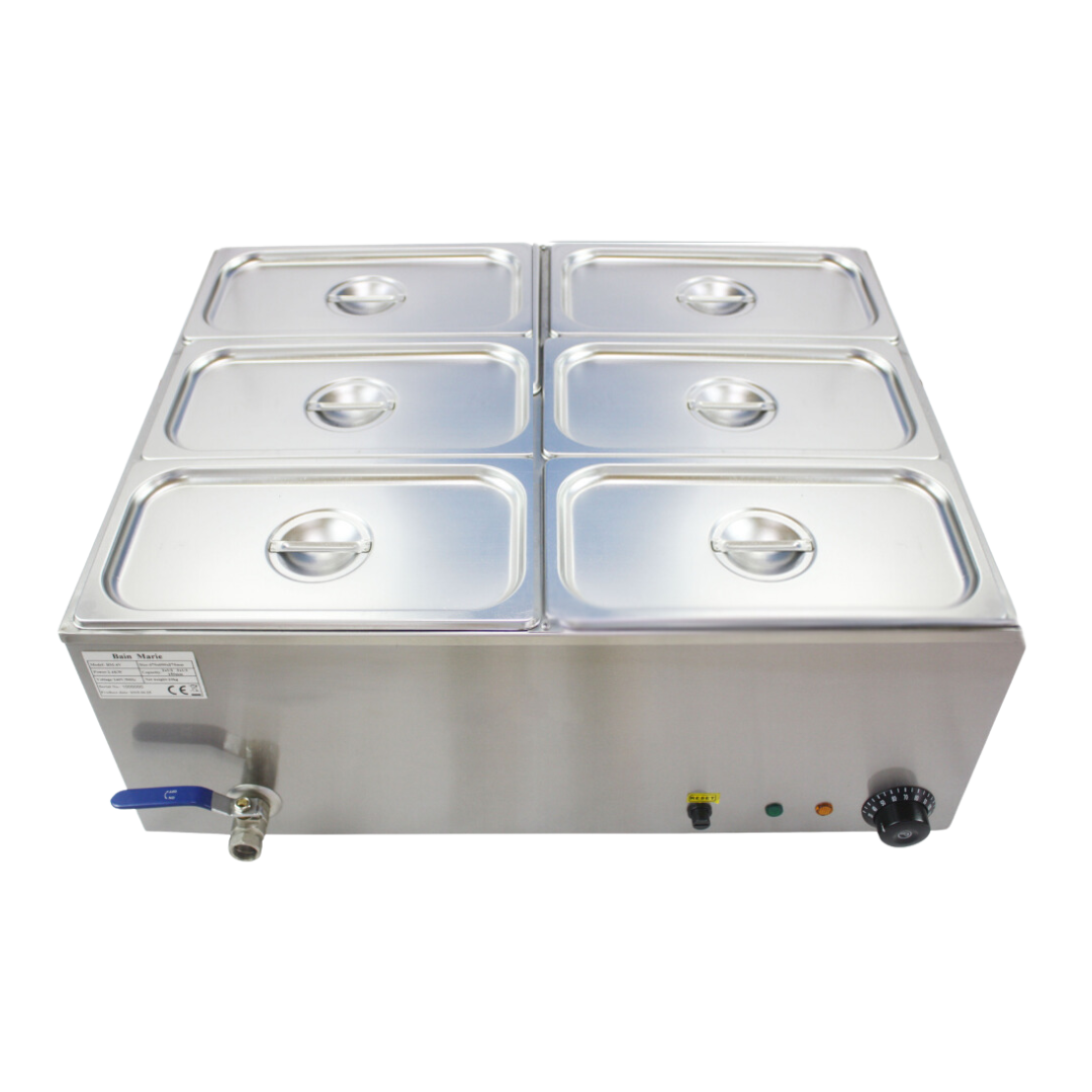 291008 - Hamoki Bain Marie 6 Pot (6 x GN1/3 150 mm)