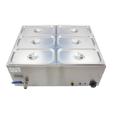 291008 - Hamoki Bain Marie 6 Pot (6 x GN1/3 150 mm)