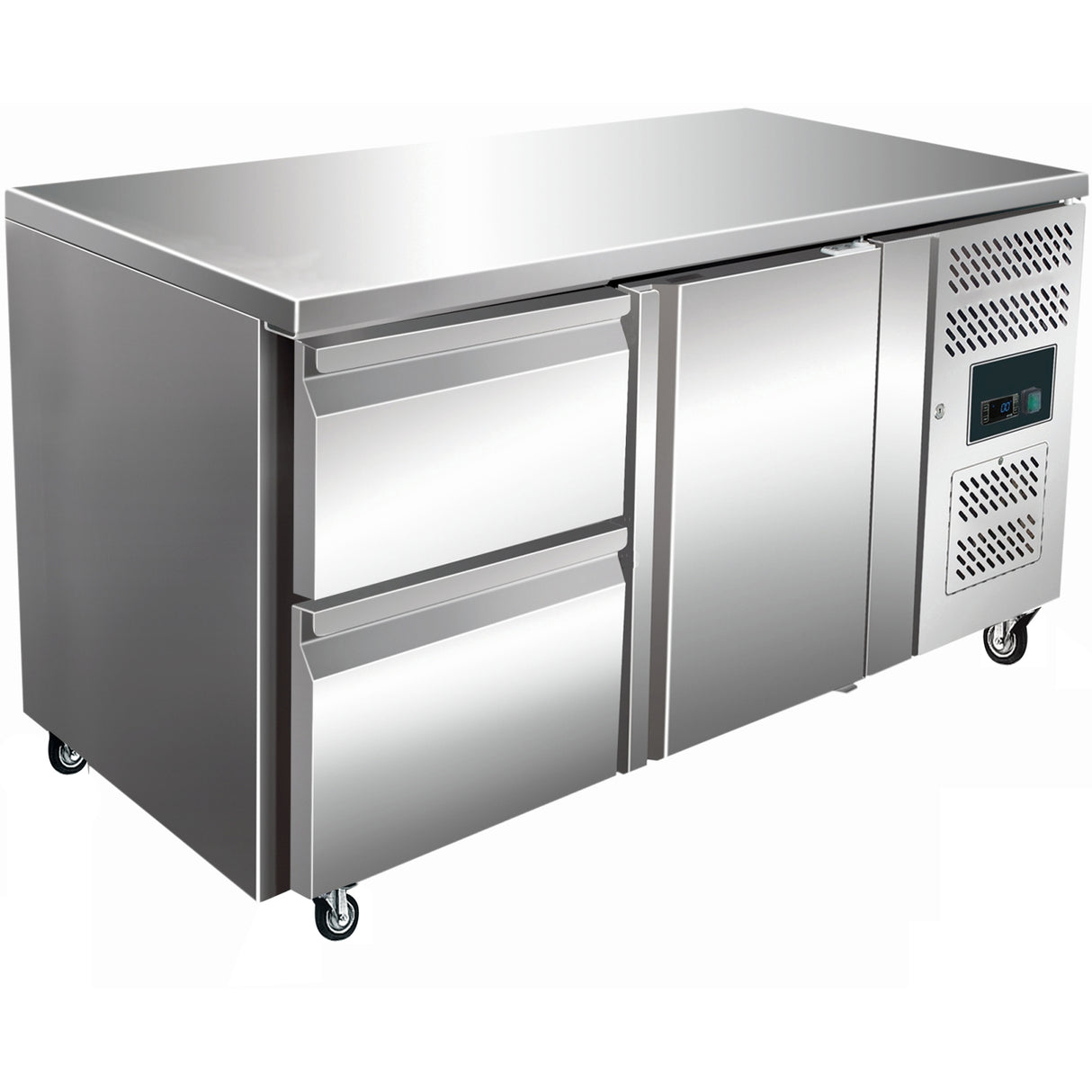 Commercial Refrigerated Counter 1 Door 2 drawers Depth 700mm |  THP2120TN