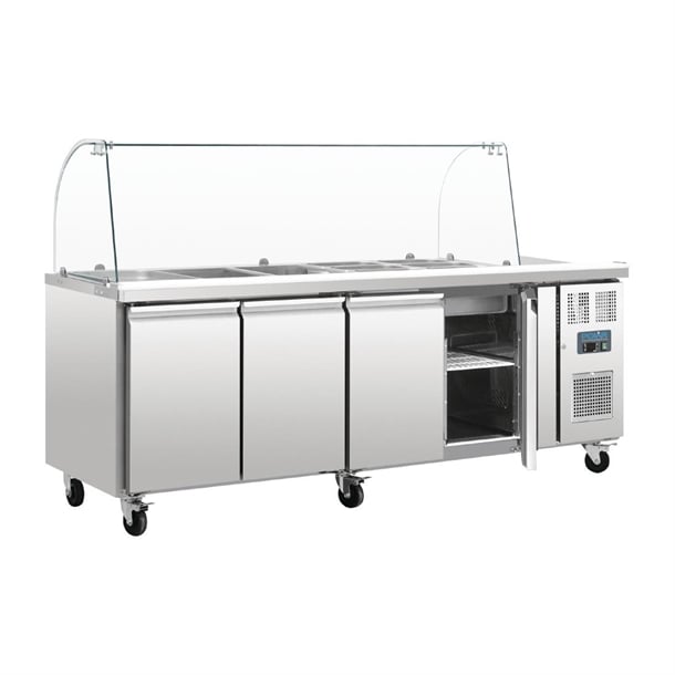 Polar U-Series Four Door Refrigerated Gastronorm Saladette Counter