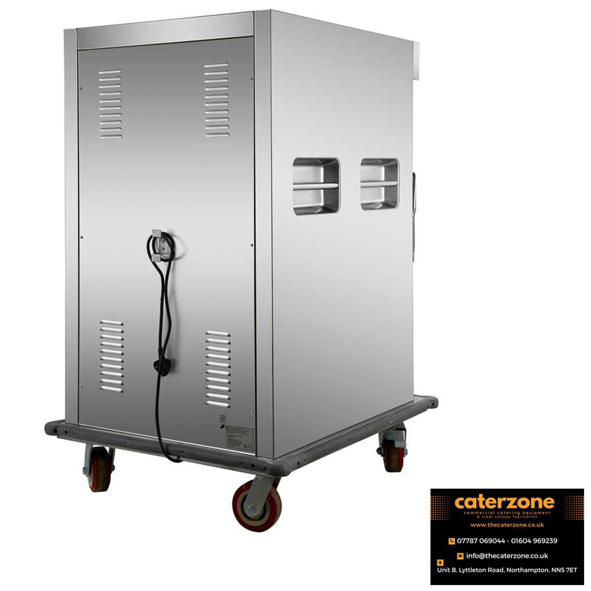 Professional Mobile Food Warming Cabinet with 5 x GN2/1 capacity 2kW | Stalwart HW115F-NEW