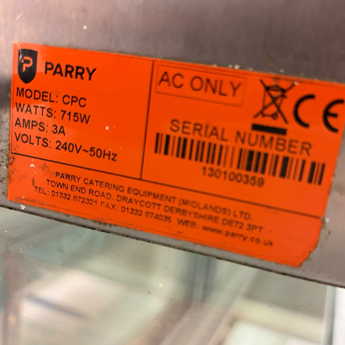 Parry 3 Shelf Electric Heated Pie Cabinet with Digital Display CPCD-REFURBISHED