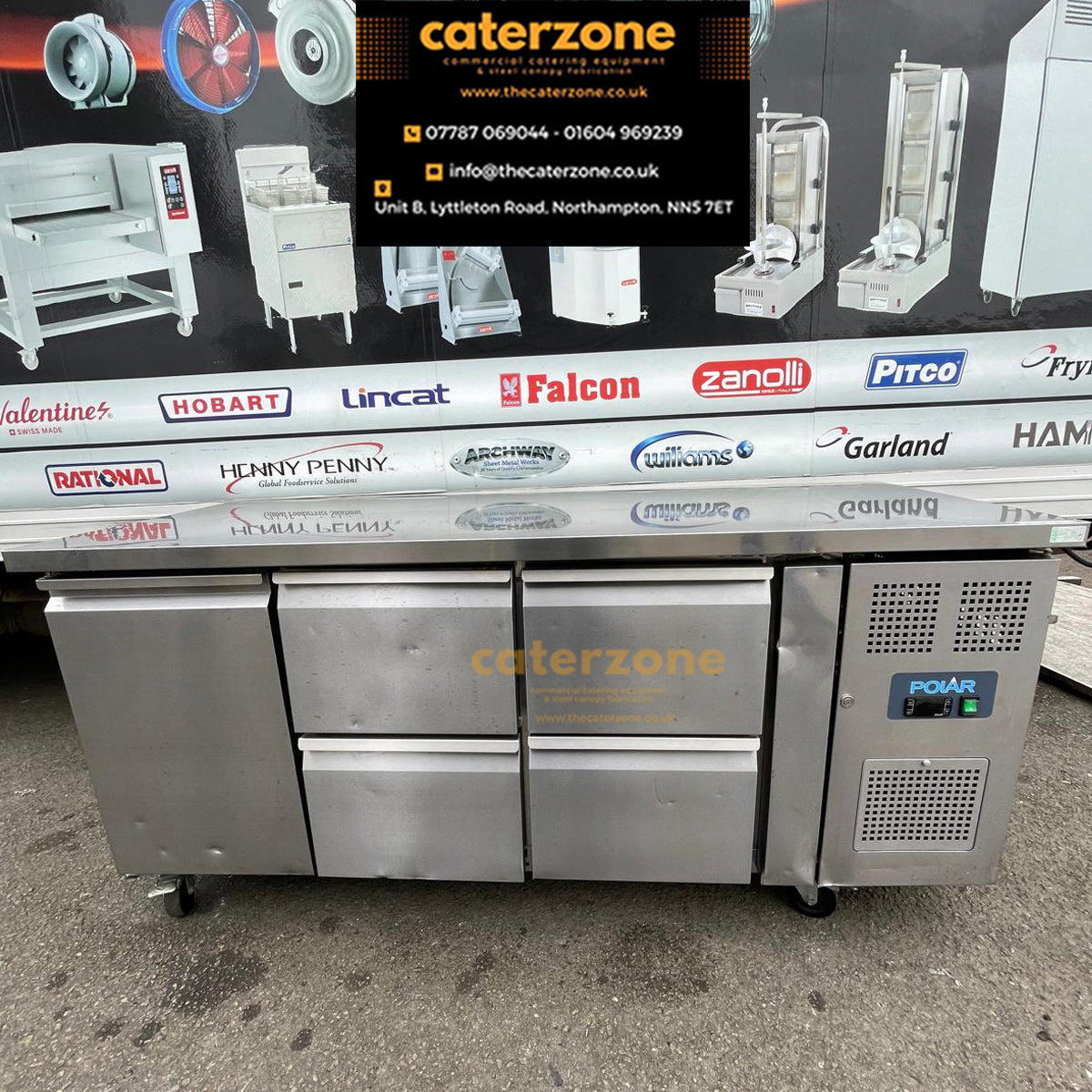 Polar U-Series Counter Fridge 4 Drawers & 1 Door-REFURBISHED