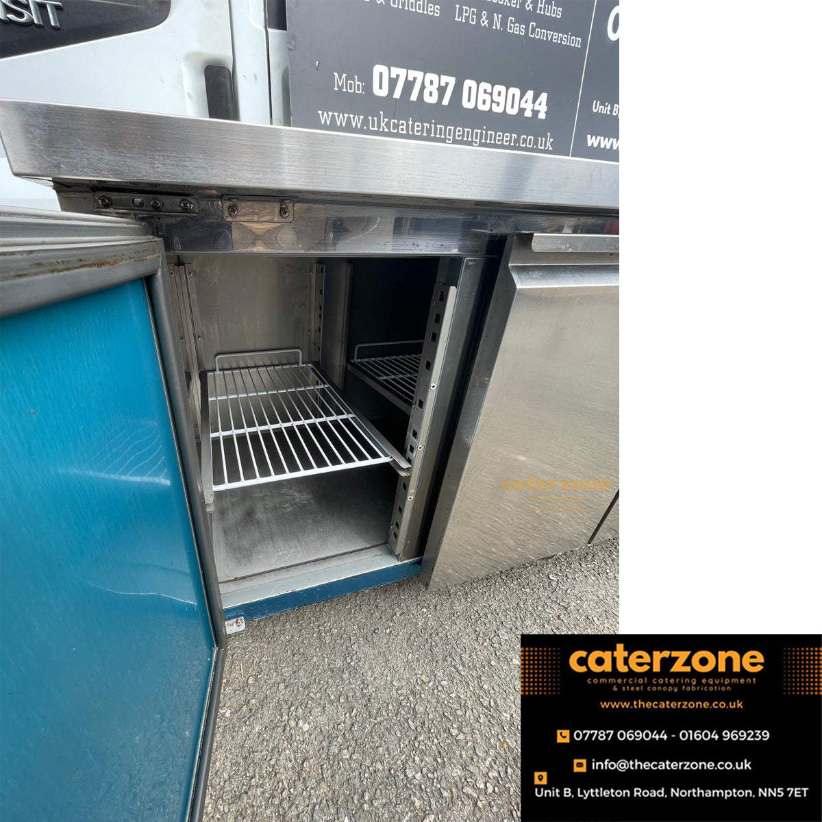 4 Door Refrigerated Prep Counter Fridge with castors -Refurbished