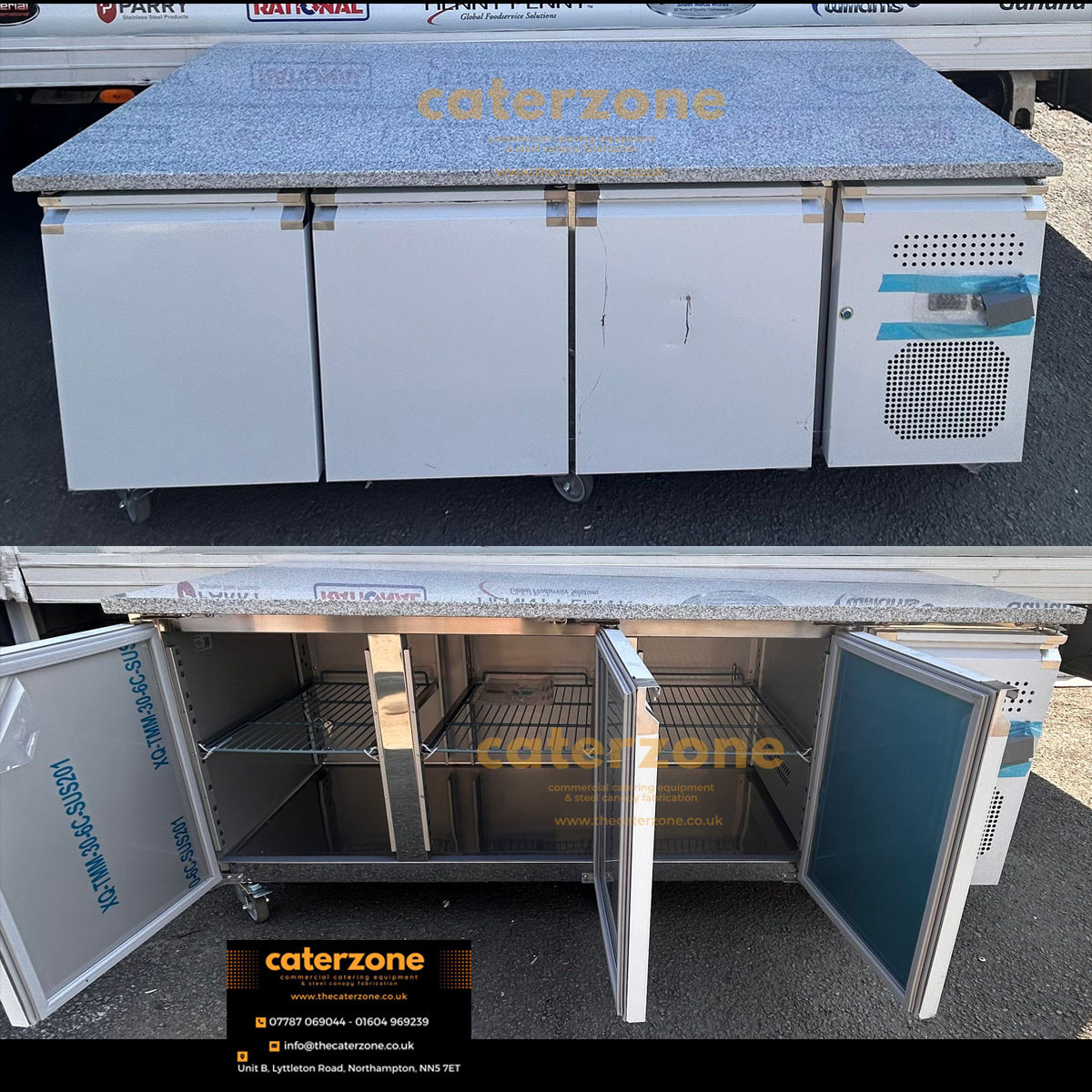 Mangal Refrigerated Counter with Marble top 3 doors Depth 800mm