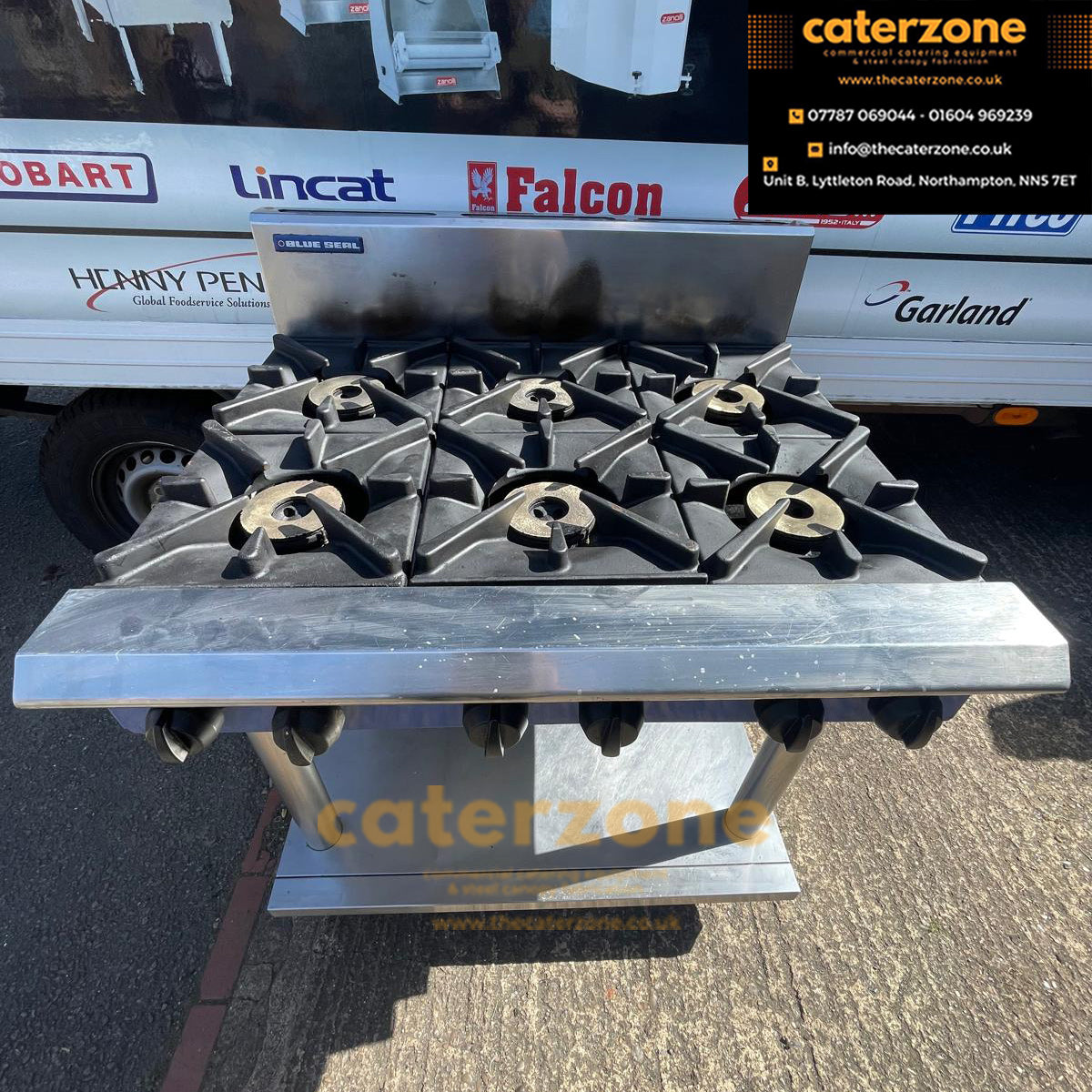 Blue Seal Evolution Cooktop 6 Open Burners Nat Gas on Stand 900mm-Refurbished