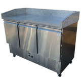 Refurbished 3-Door Granite Worktop Fridge – 140cm | Stainless Steel | 300L | Digital Controls | 230V