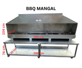 Turkish Mangal BBQ Mangal Charcoal Grill Stainless Steel 286x49x104cm with Table (REFURBISHED)