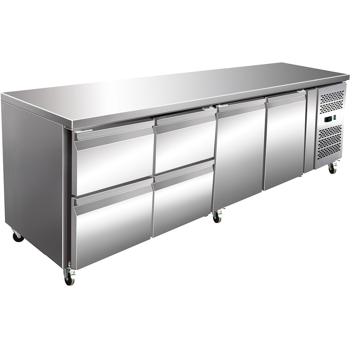 Commercial Refrigerated Counter 2 doors 4 drawers Depth 700mm |  THP4140TN