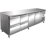 Commercial Refrigerated Counter 2 doors 4 drawers Depth 700mm |  THP4140TN