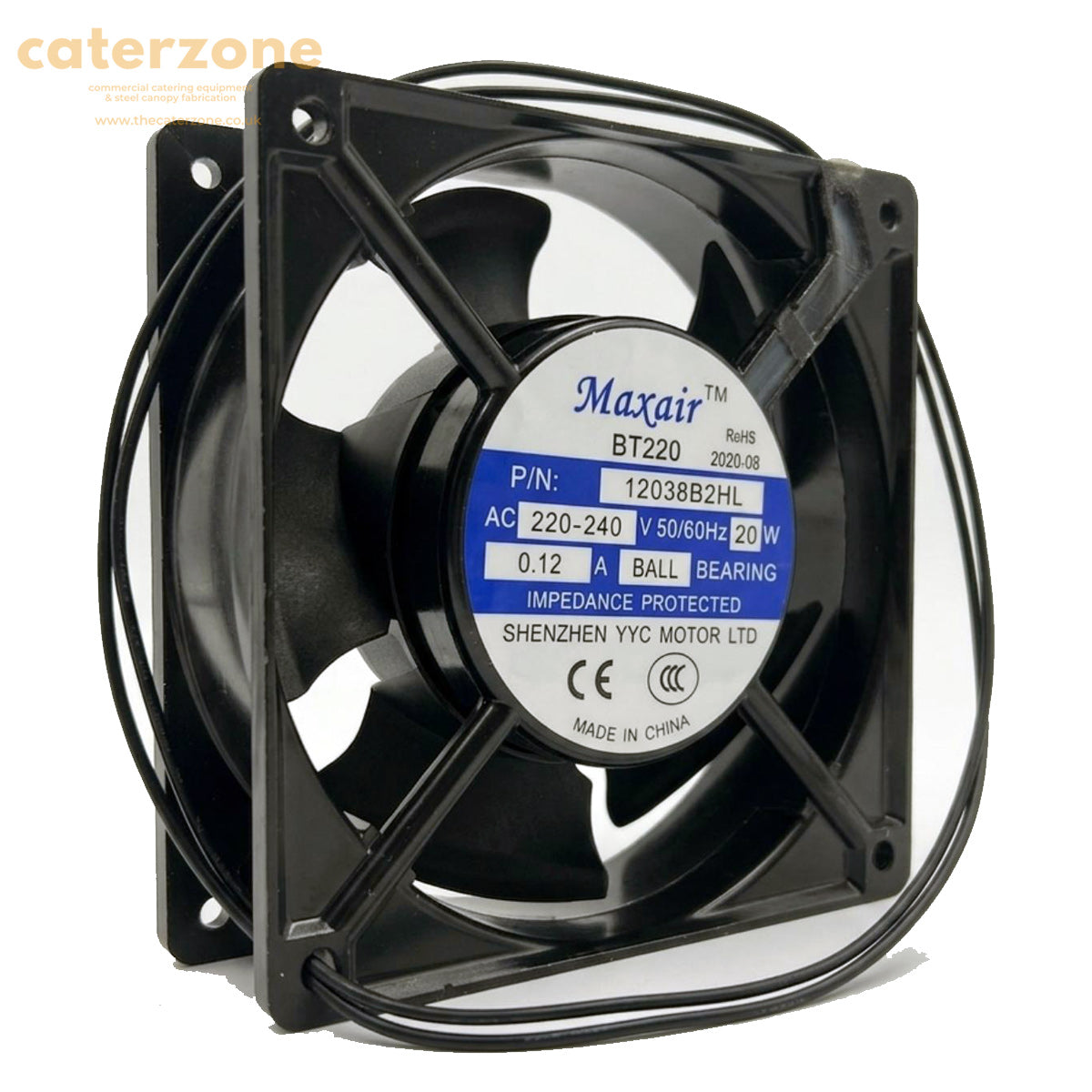 Maxair BT220 12038S2HL Axial flow fan cooling fan,220-240V 20W 0.12A Ball Bearing 12CM
