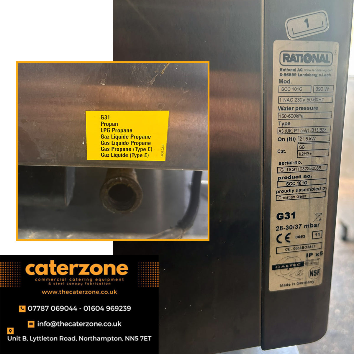 Rational 10 Grid LPG Convection Oven with stand Fully Refurbished
