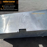 Stainless steel work table cupboard with sliding door-USED