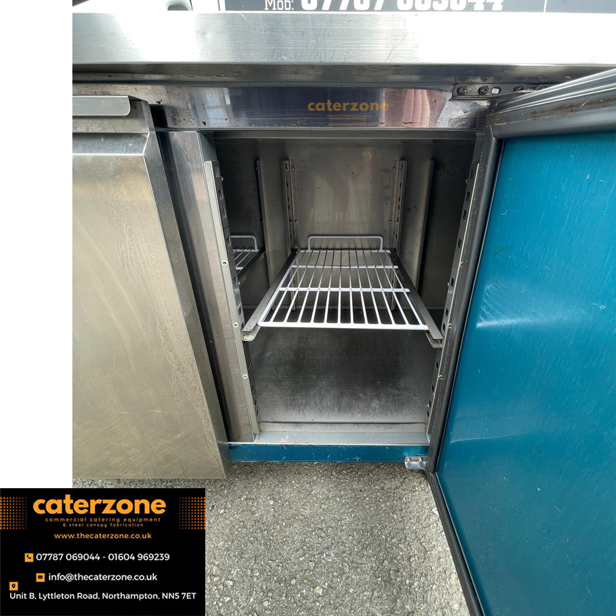 4 Door Refrigerated Prep Counter Fridge with castors -Refurbished
