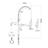 6 Inch Mini Dual Temperature Pre Rinse Faucet With Spray Valve And 8&Quot; Swing Faucet Deck Mount Chrome Plated Brass | 5810 A08