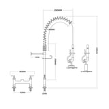 6 Inch Mini Dual Temperature Pre Rinse Faucet With Spray Valve Deck Mount Chrome Plated Brass | 5809 A