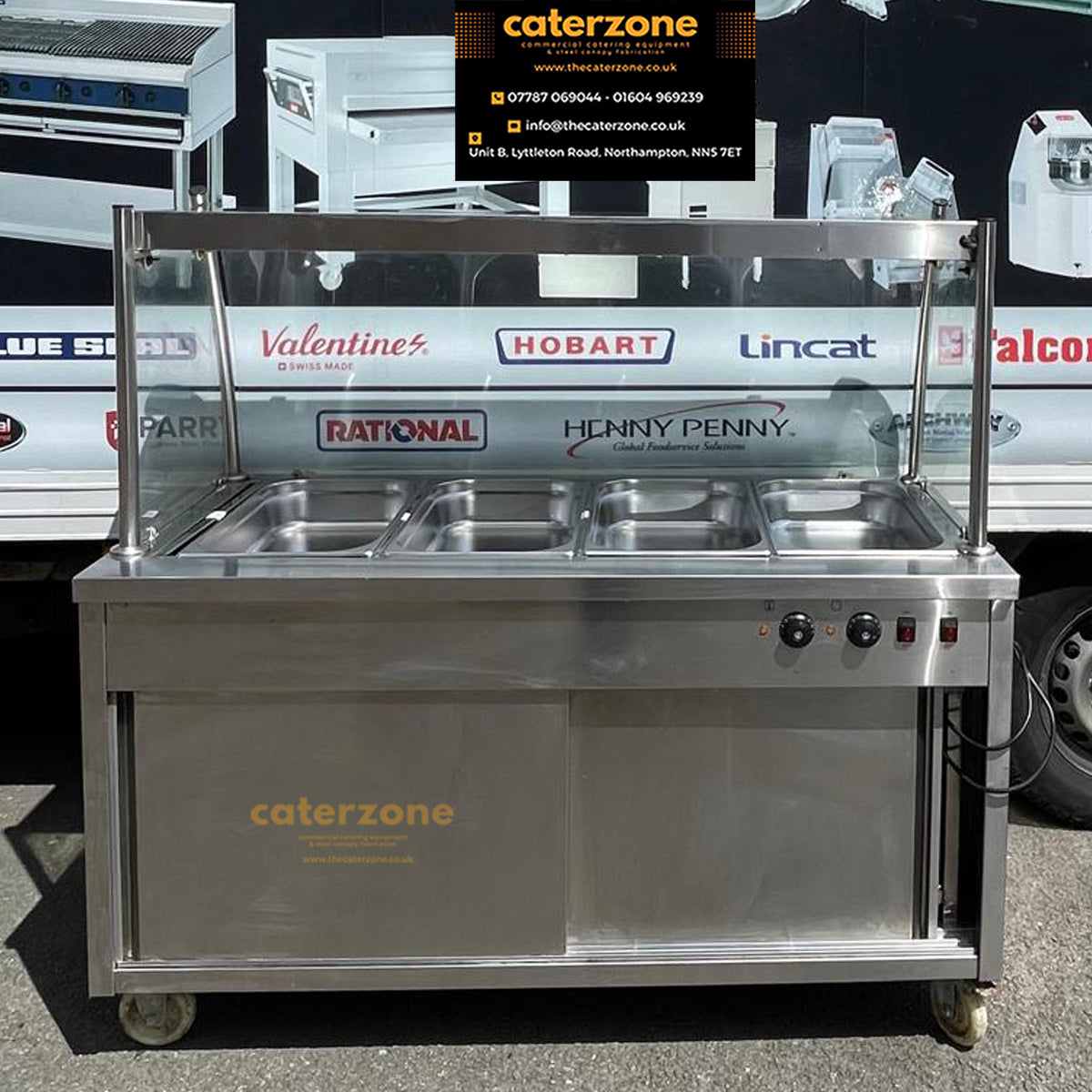 Bain Marie / Heat Display / Hot Cupboard  with 4 x 1/1 GN & Castors-Refurbished