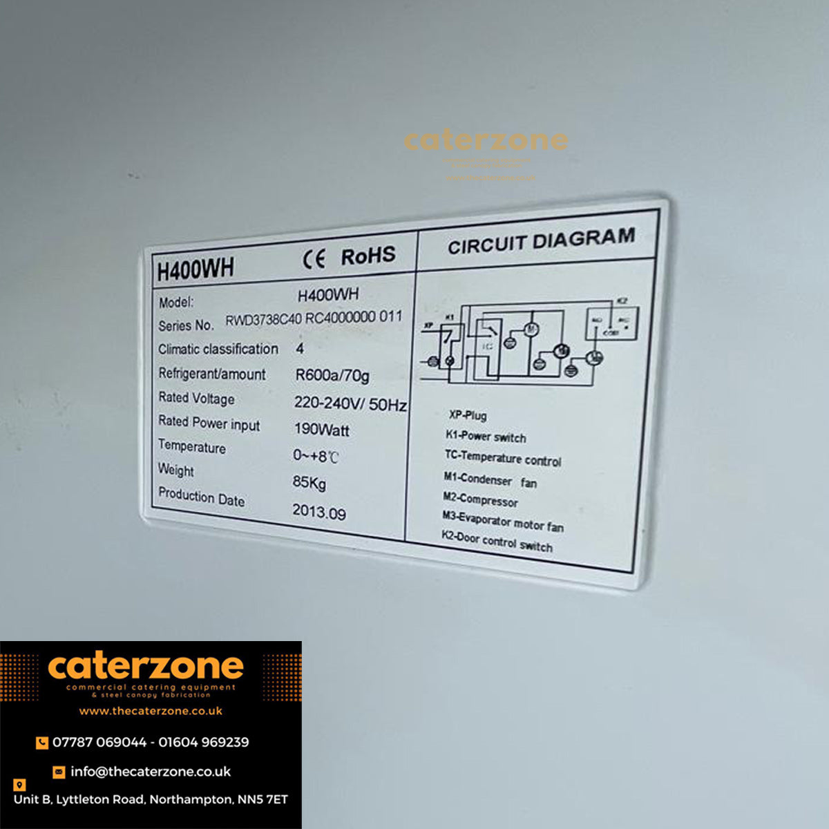 Blizzard H400WH Commercial Upright Fridge White Storage Refrigerator-REFURBISHED