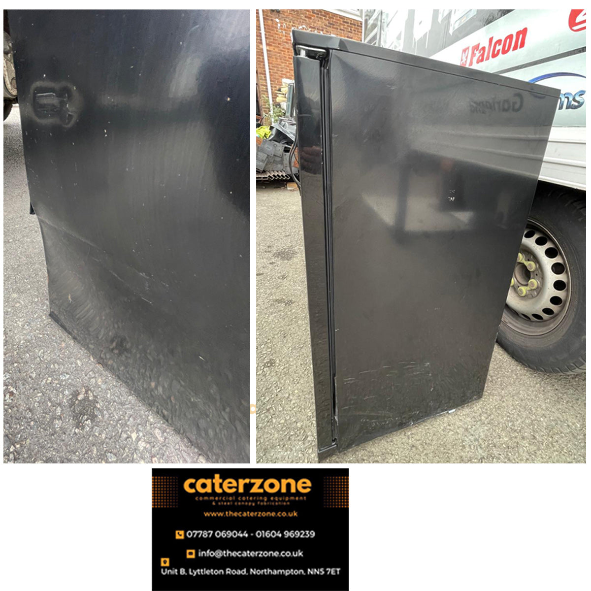 Polar GL004 Triple Hinged Door Back Bar Cooler in Black with LED-B GRADE