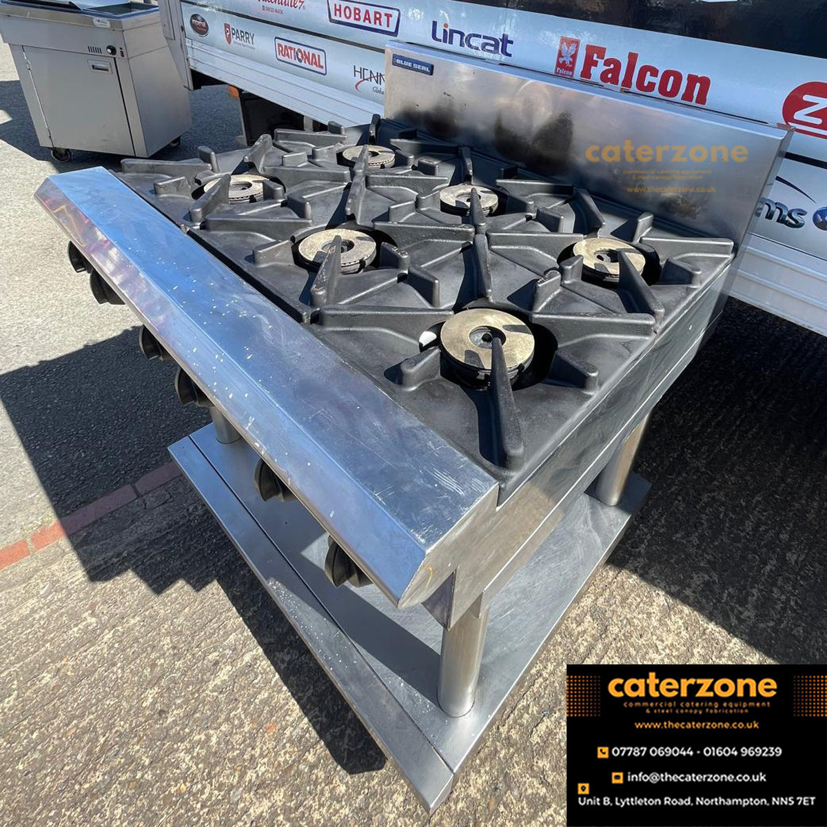 Blue Seal Evolution Cooktop 6 Open Burners Nat Gas on Stand 900mm-Refurbished