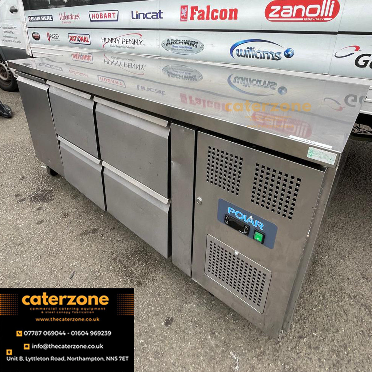 Polar U-Series Counter Fridge 4 Drawers & 1 Door-REFURBISHED