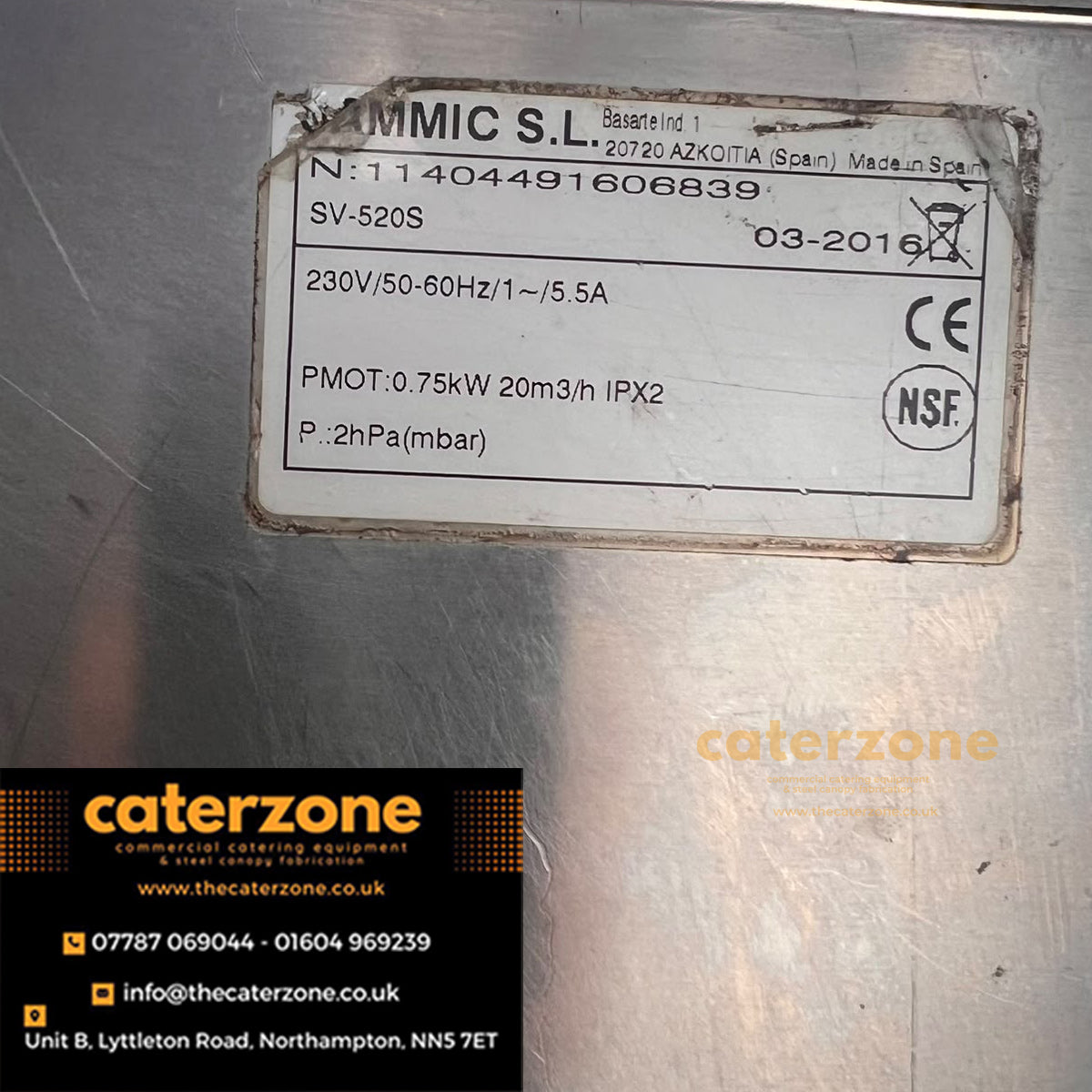 Sammic SV-520S Commercial Vacuum Packing Machine – 20 m3/h-REFURBISHED