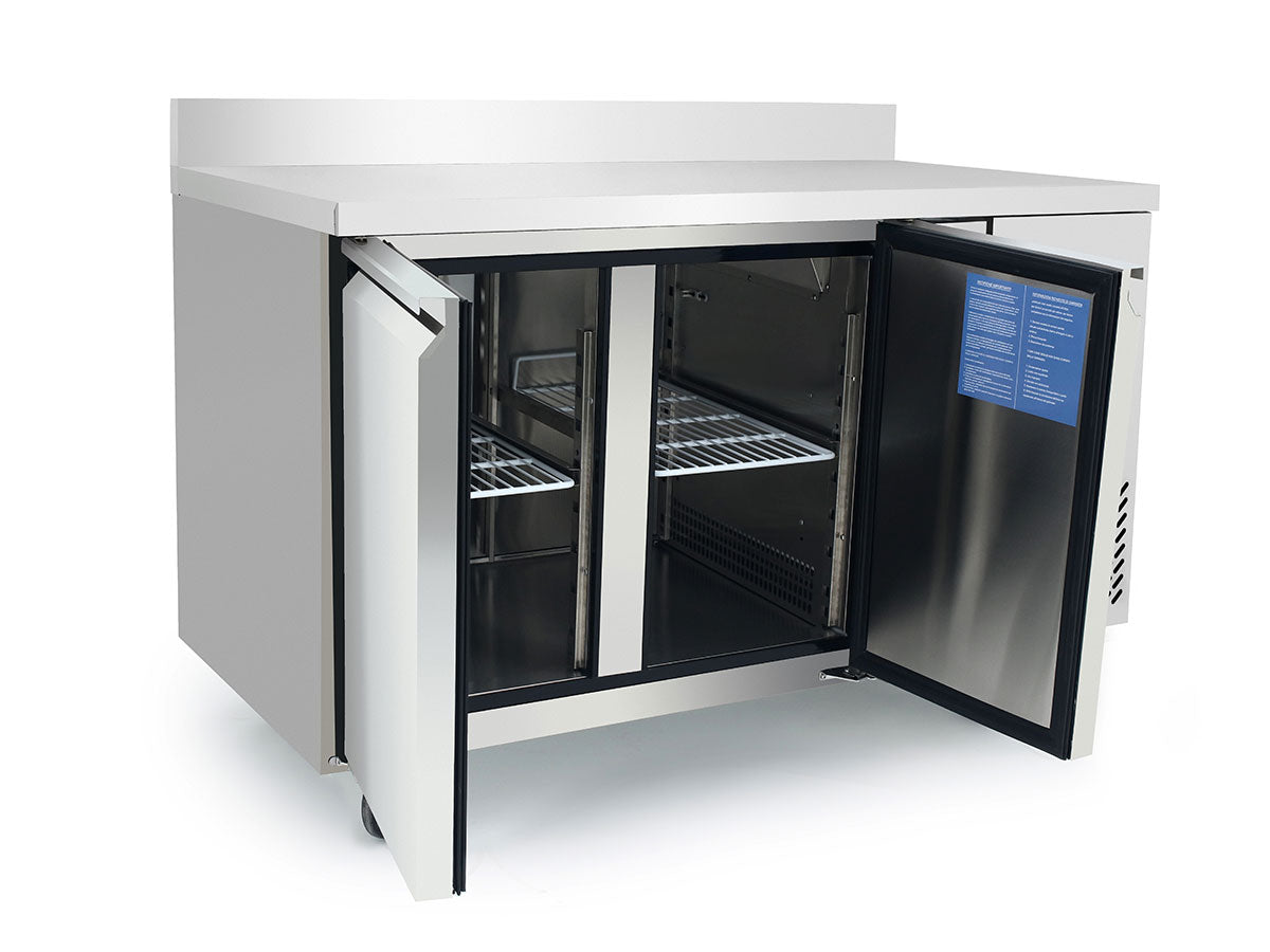 2 Door Counter Fridge with 100mm Splash Back