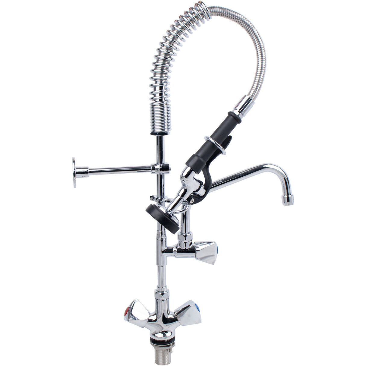 Single Hole Deck Mount Dual Temperature High Pressure Pre Rinse Faucet With 8&Quot; Swing Nozzle Chrome Plated Brass | 6802 A08