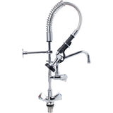 Single Hole Deck Mount Dual Temperature High Pressure Pre Rinse Faucet With 8&Quot; Swing Nozzle Chrome Plated Brass | 6802 A08