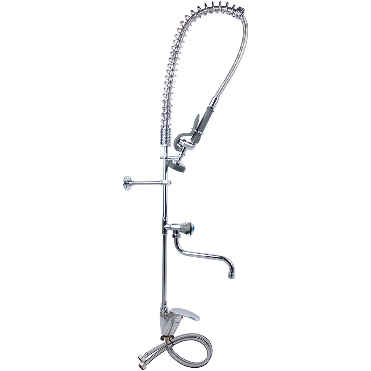 Single Hole Deck Mount Standard Pre Rinse Faucet With Lever Handle And 12&Quot; Swing Nozzle Chrome Plated Brass | 6901 A12
