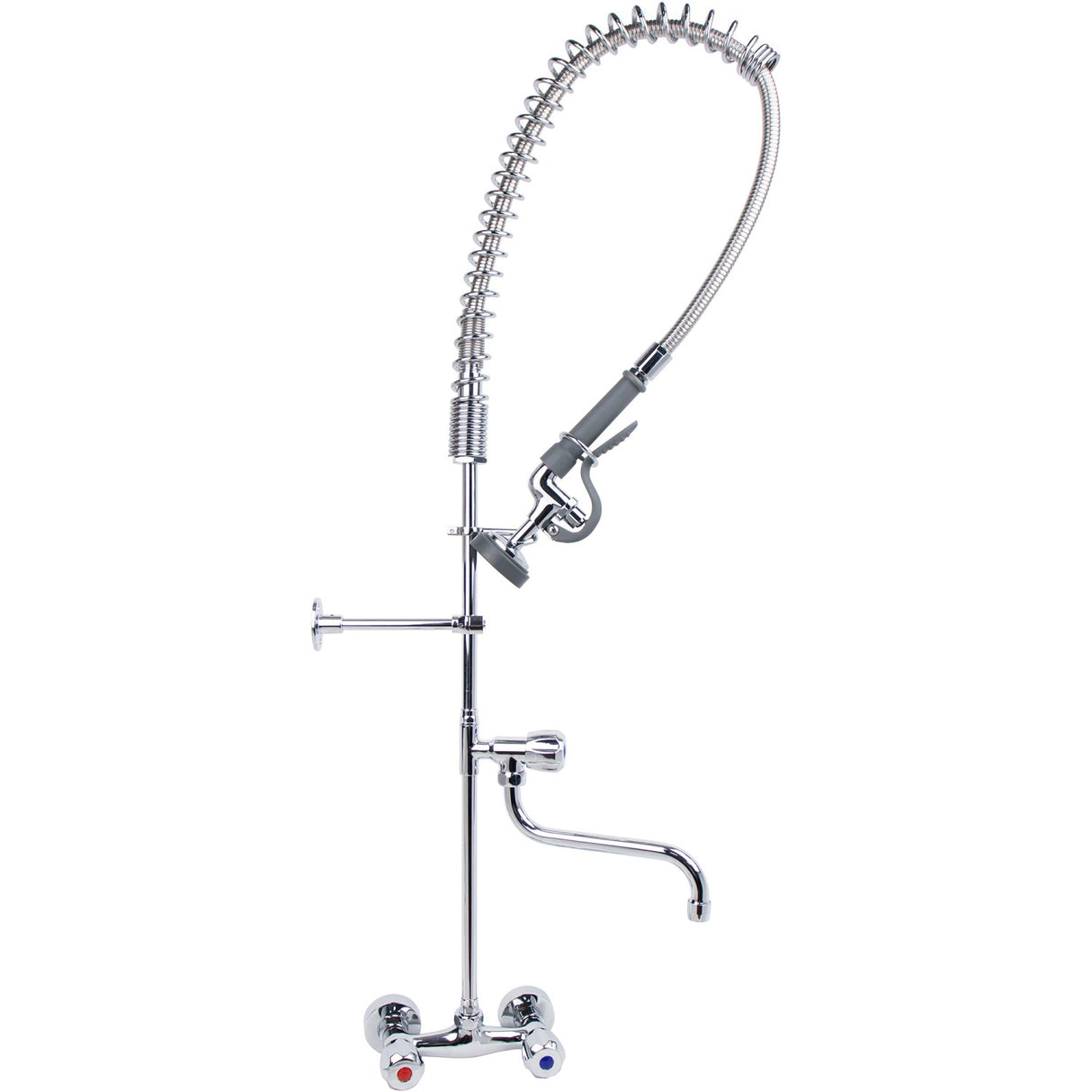 Standard Wall Mounted Pre Rinser With Compression Cartridge And Rotary Handle &Amp; 12&Quot; Swing Nozzle Chrome Plated Brass | 6903 A12