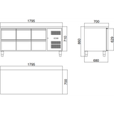 Commercial Refrigerated Counter 6 drawers Depth 700mm |  6DRG31V