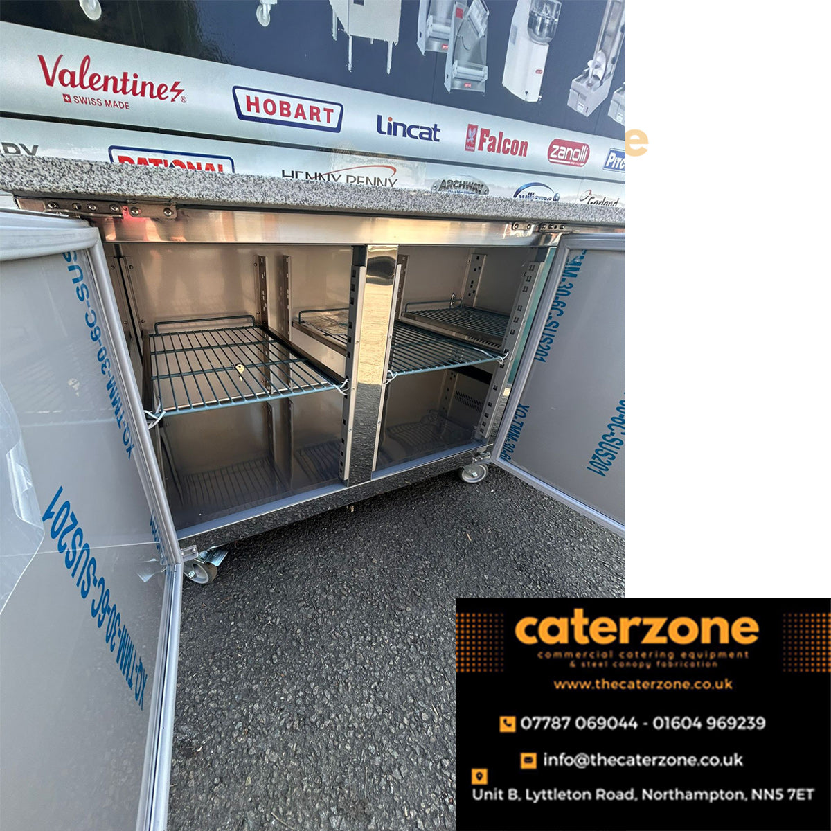 Mangal Refrigerated Counter with Marble top 3 doors Depth 800mm