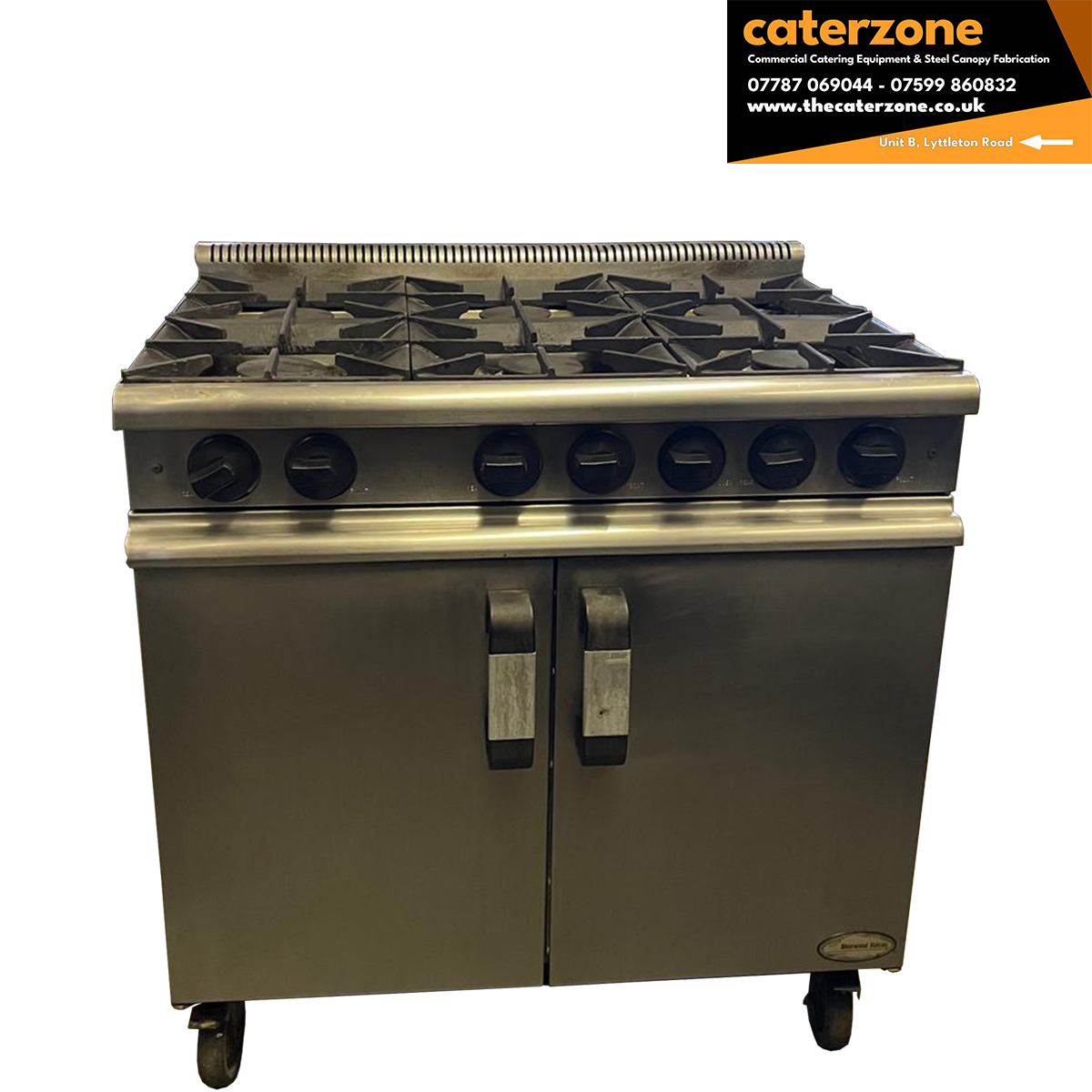 Moorwood Vulcan 6 Burner LPG Gas Oven Range with Castors 90x70x93cm - Refurbished