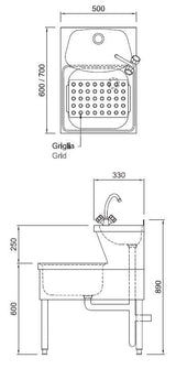 Stylish Combisteel Hand Washbasin - Model 7013.0765