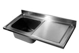 Versatile Combisteel 700 Tabletop Sink Unit with Left Side - 1200mm Model 7013.1120