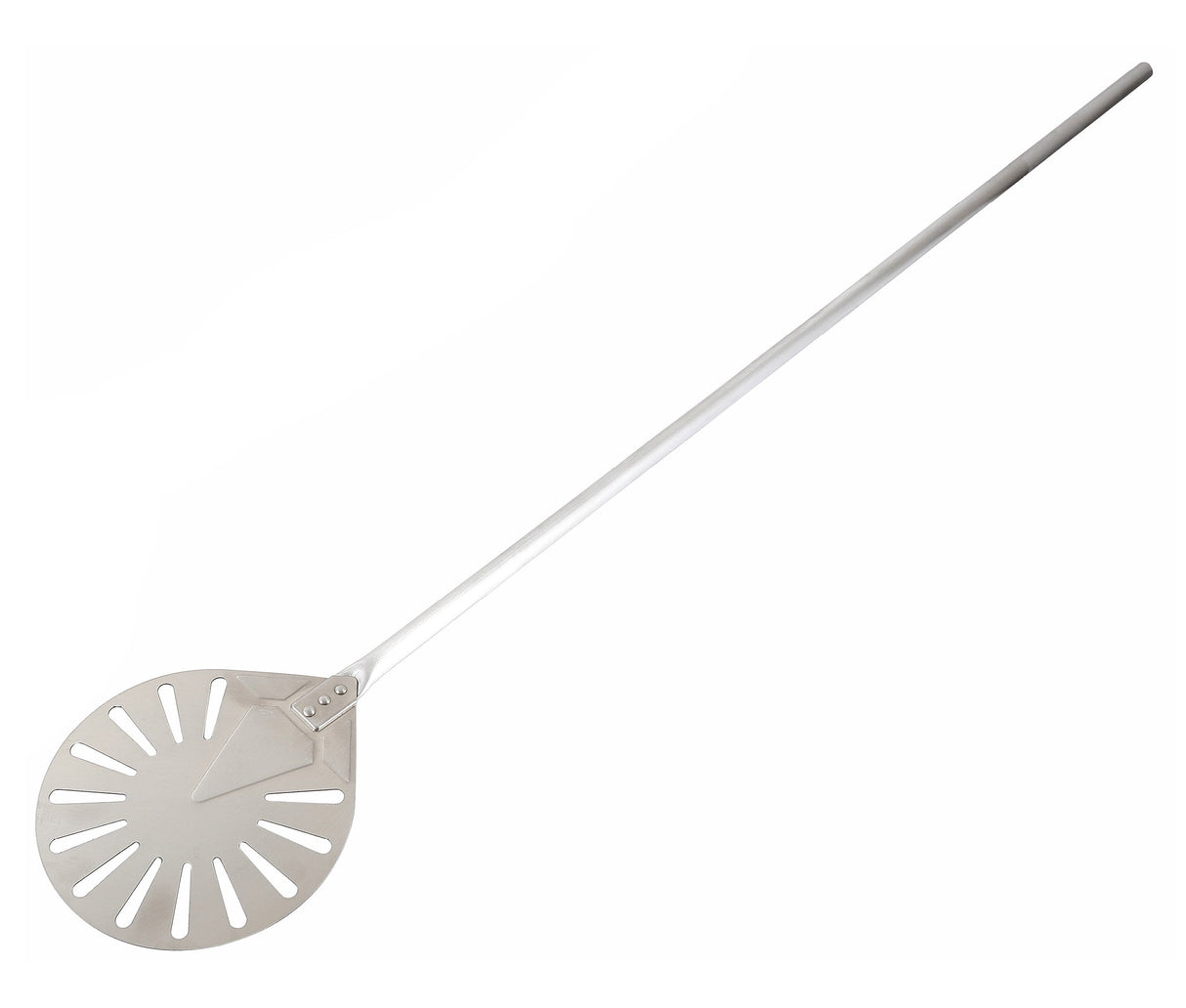 Premium Round Perforated Stainless Steel Pizza Shovel by Combisteel - 23" Size Perfect for Pizza Lovers!