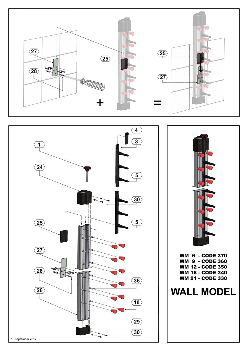 Combisteel Plate Rack Wall Model 6