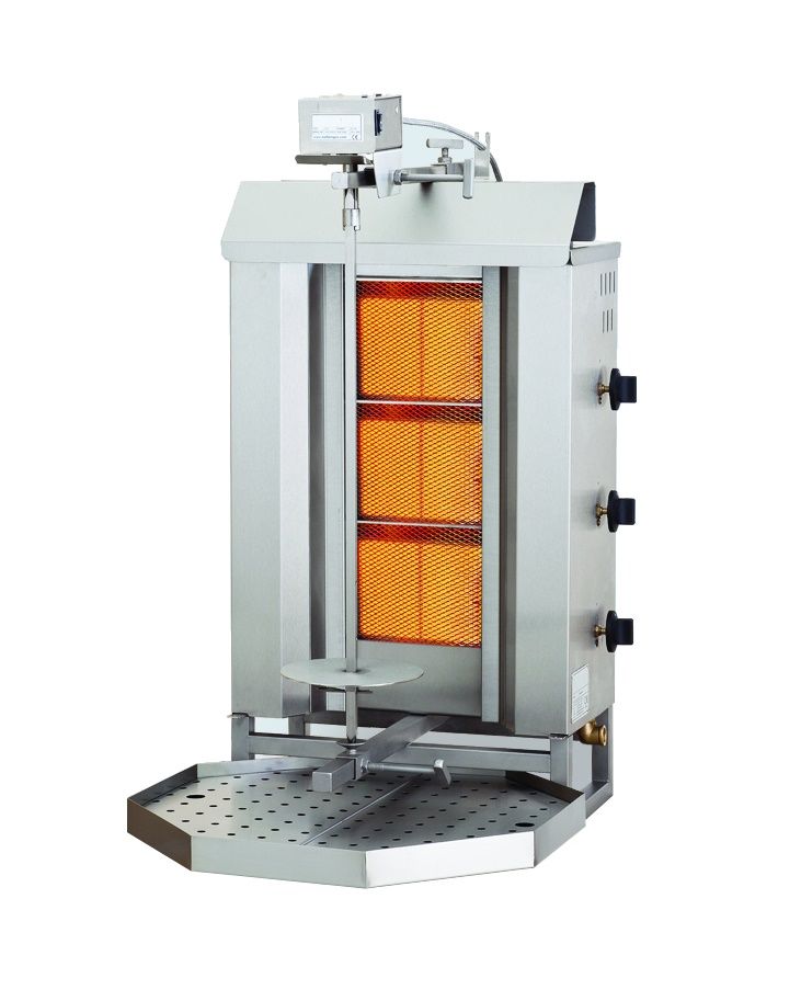 Versatile Combisteel Gas Gyros & Kebab Grill with 3 Adjustable Heat Zones - Model 7049.0005