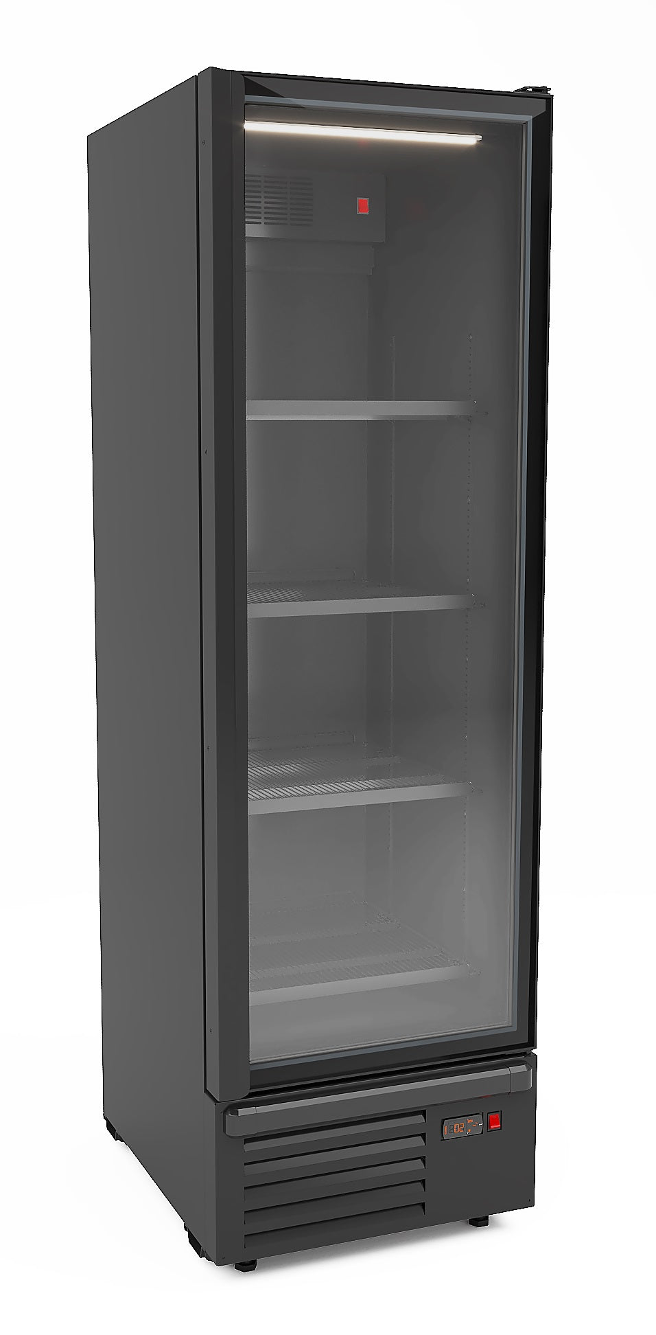 Combisteel Refrigerator 1 Glass Door Black 550 L