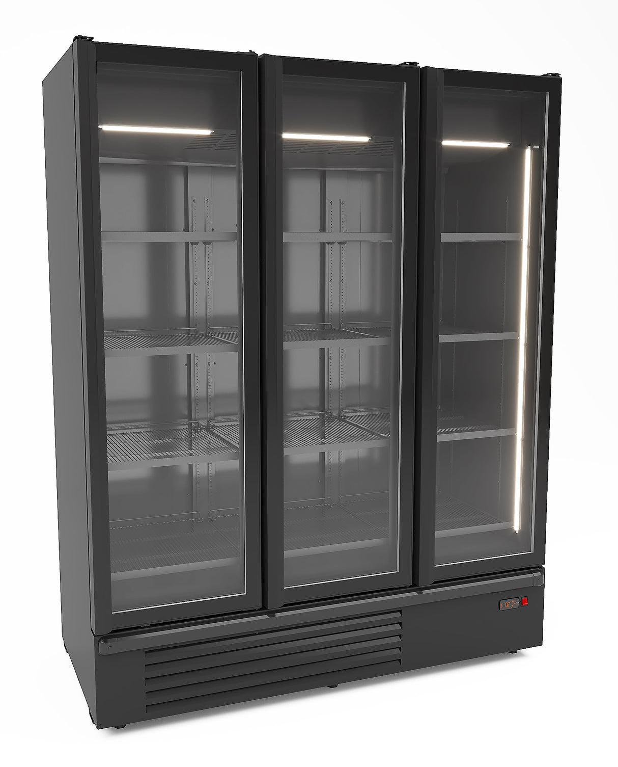 Combisteel Refrigerator 3 Glass Doors Black 1555 L