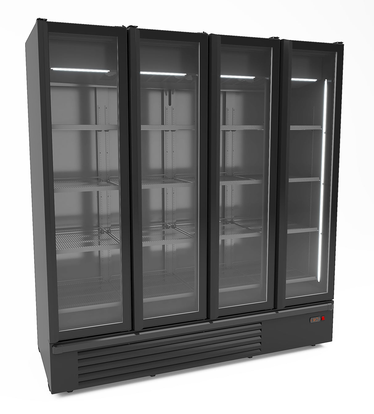 Combisteel Refrigerator 4 Glass Doors Black 1850 L