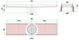 Premium Combisteel Kitchen Drainage Floor Gully - 891 x 200mm Fixed Horizontal Design for Efficient Waste Management - Model 7075.0125