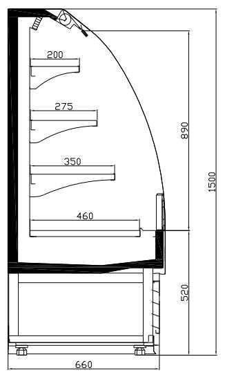 Premium 1.5M Combisteel Cold Display Showcase - Model 7080.0015