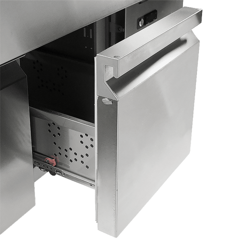 Commercial Catering Equipment - Refrigerated Cocktail Bar Station Incl. Sink, Glass Rinser, Speedrail For Bottles, Cutting Board And Waste Bin